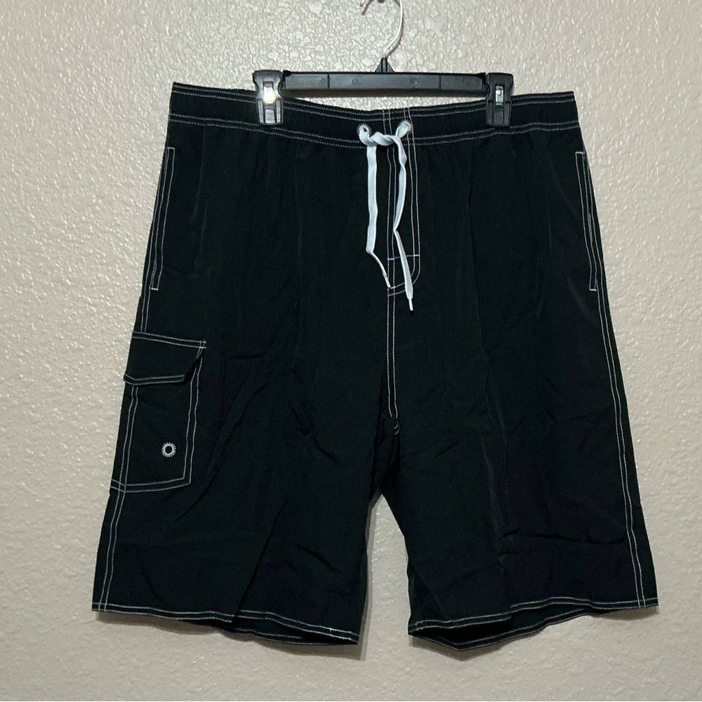 Black Swim Trunks with Cargo Pocket.  NWOT